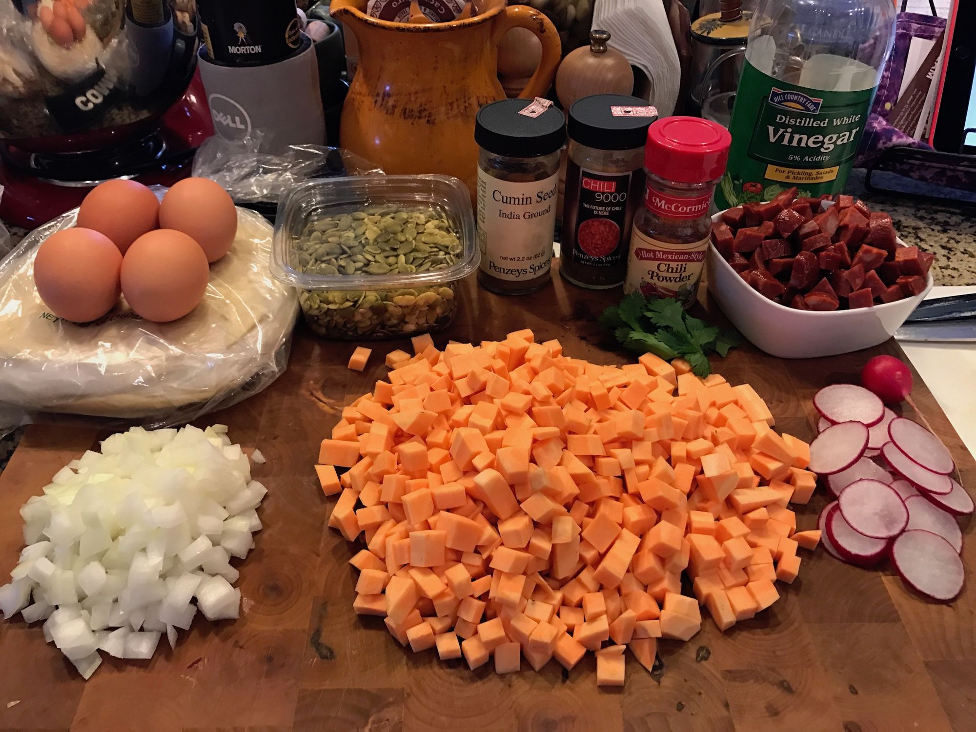 Fall Breakfast Tacos with Chorizo, Pumpkin Seed, and Sweet Potato